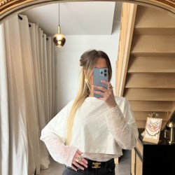 Tee-shirt dentelle blanc LOELIA