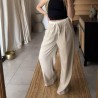Pantalon fluide rayé beige SASSA