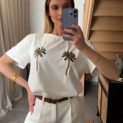 Tee-shirt blanc PALM