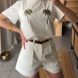 Short blanc avec poches PORTICCIO