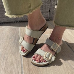 Sandales ouvertes vertes AMANDE