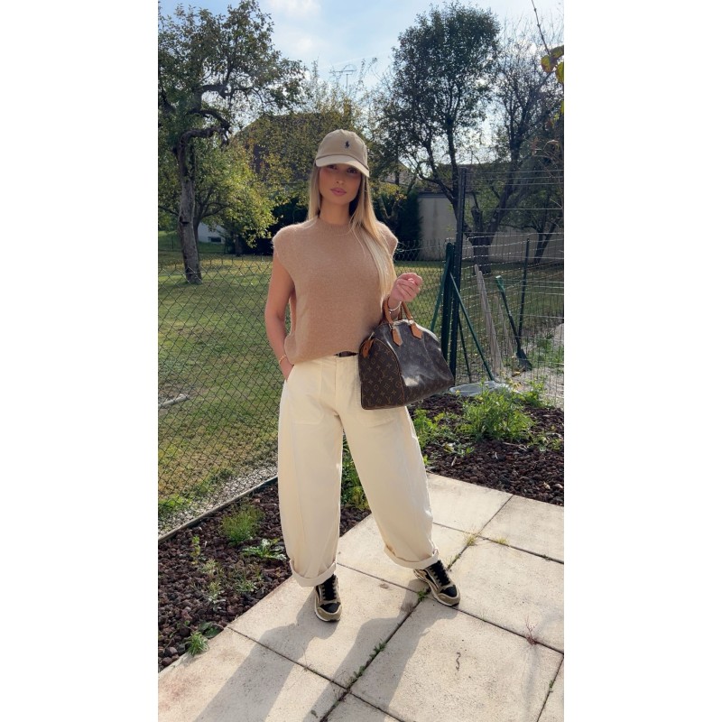 Pantalon barrel SACHA écru