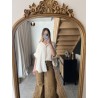 Chemise manches courtes rayée beige SAND