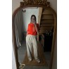 Pantalon fluide rayé beige SASSA