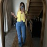 Jean bleu taille haute GABI