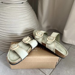 Sandales ouvertes vertes AMANDE