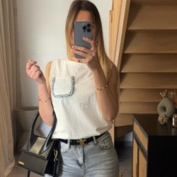 Top sans manches blanc INAYA