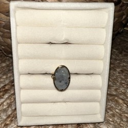 Bague ajustable acier inoxydable nacre grise MARINA